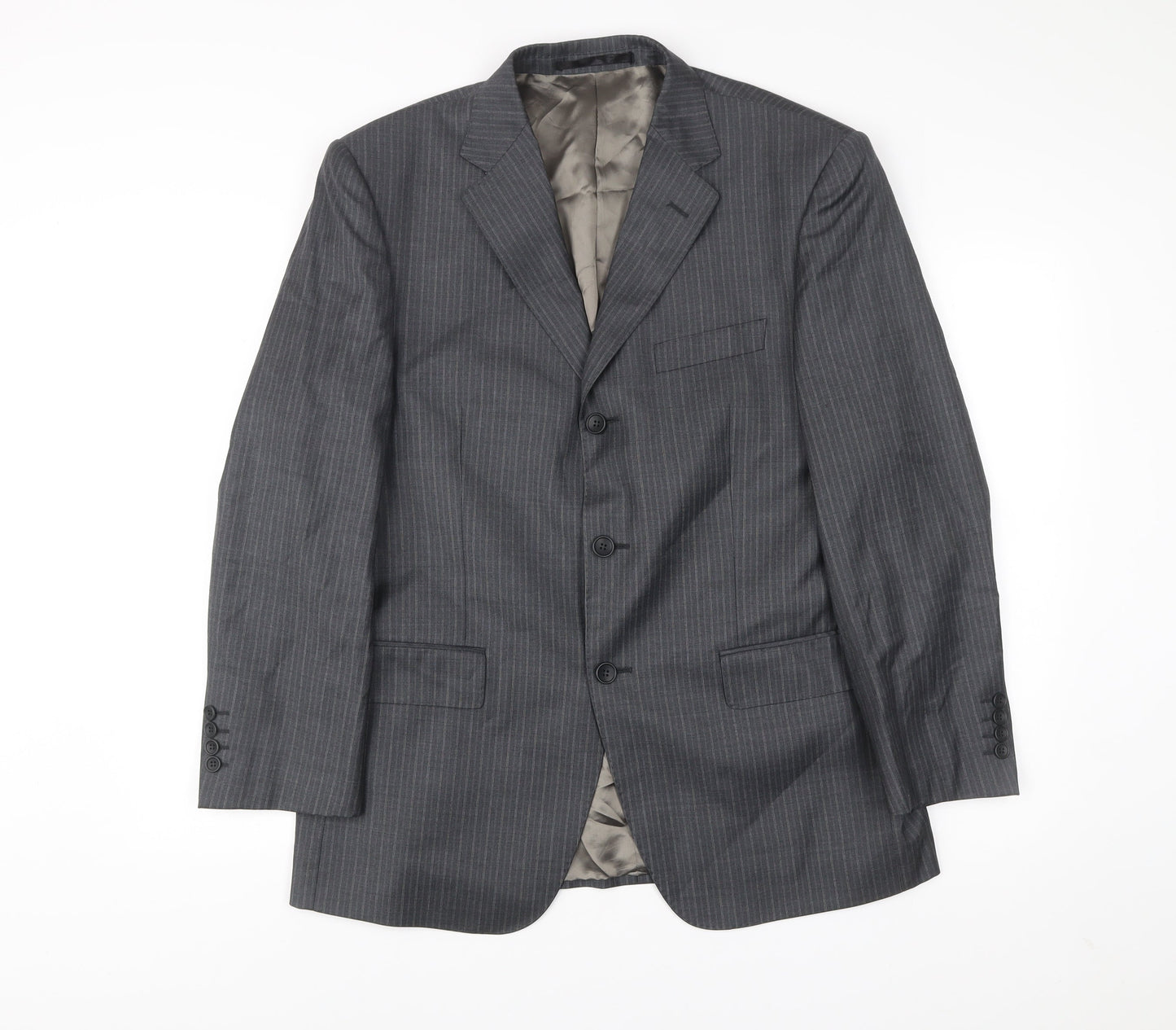 Marks and Spencer Men’s Grey Wool Pinstripe Suit Jacket 40S
