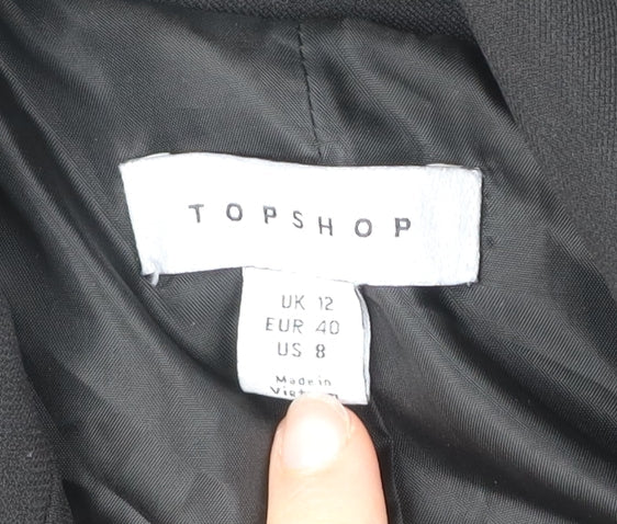 Topshop Women’s Black Double Breasted Blazer Jacket UK 12 Workwear