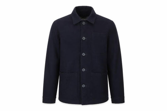 French Connection Men’s Black 36 Basic Jacket Button Up Workwear Style
