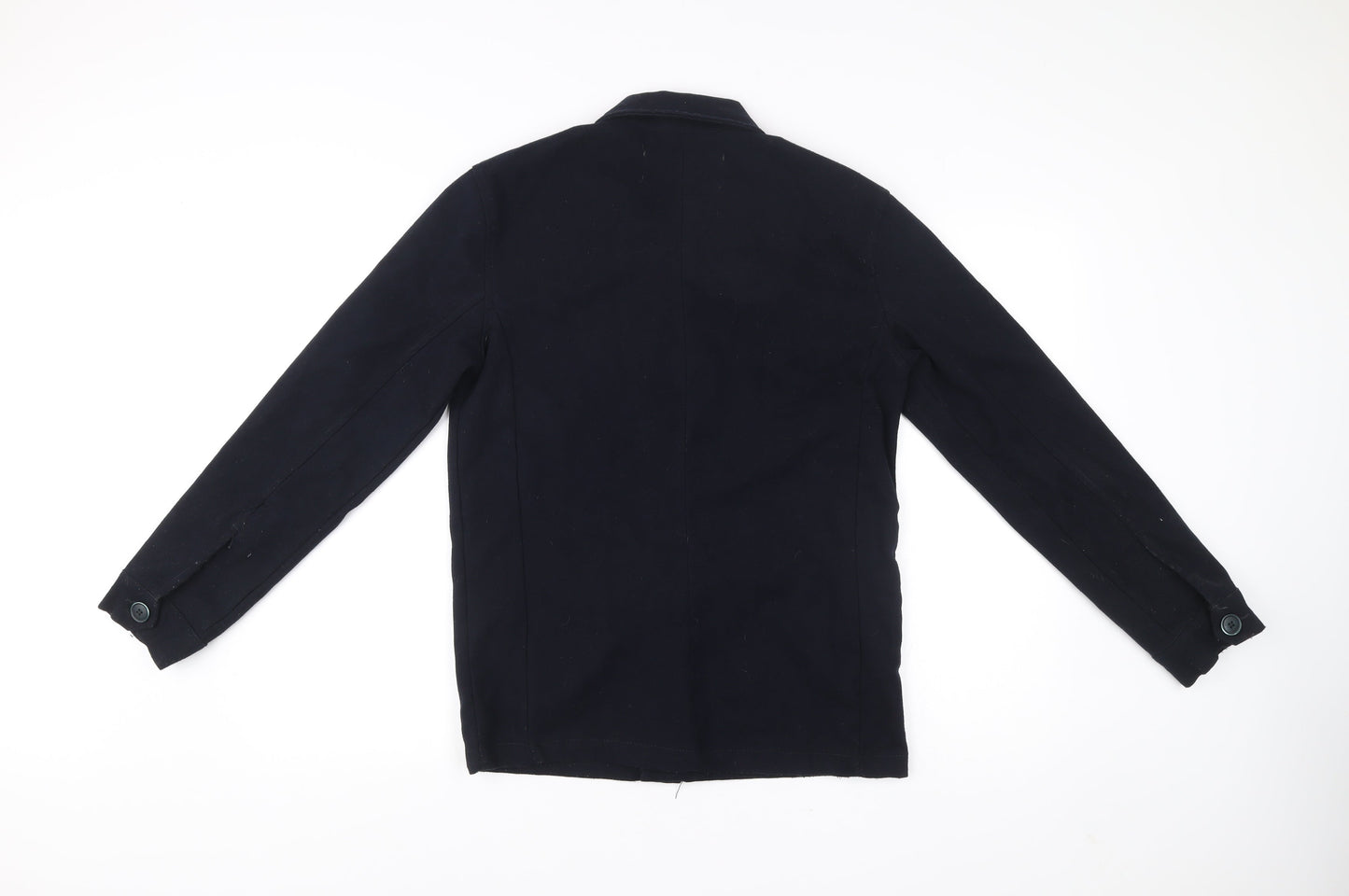 French Connection Men’s Black 36 Basic Jacket Button Up Workwear Style