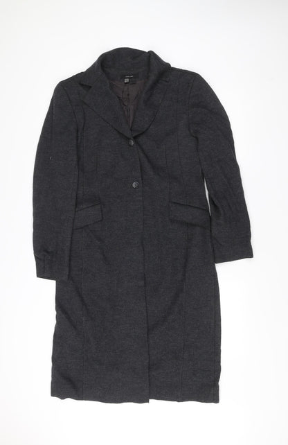 Zara Grey Long Overcoat Unisex Adults Size 38 Buttoned