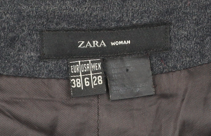 Zara Grey Long Overcoat Unisex Adults Size 38 Buttoned