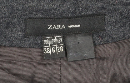 Zara Grey Long Overcoat Unisex Adults Size 38 Buttoned