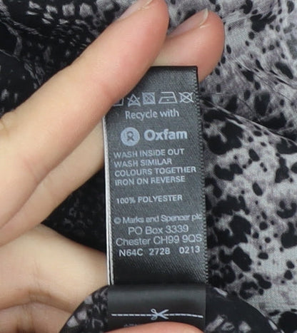 Marks and Spencer Autograph Women Black L Kaftan Short Animal Print Dress