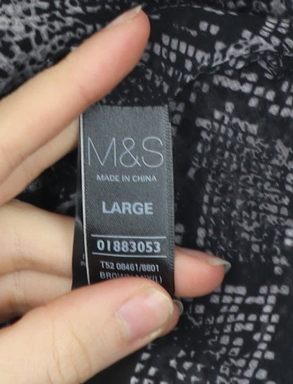 Marks and Spencer Autograph Women Black L Kaftan Short Animal Print Dress