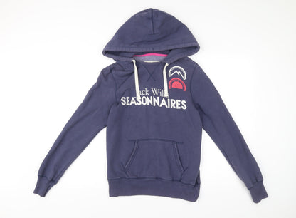 Womens UK Size 10 Jack Wills Blue Pullover Hoodie