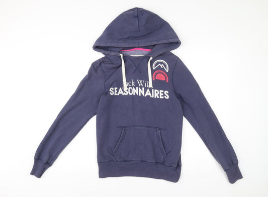 Womens UK Size 10 Jack Wills Blue Pullover Hoodie