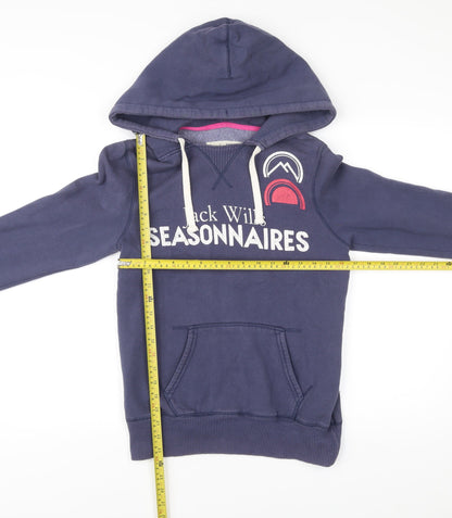 Womens UK Size 10 Jack Wills Blue Pullover Hoodie