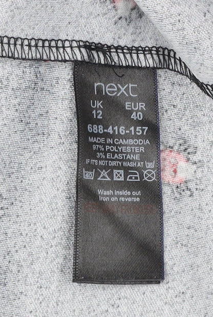 Next Women’s Black Ladybird Print Shift Dress Size 12 Half Sleeve