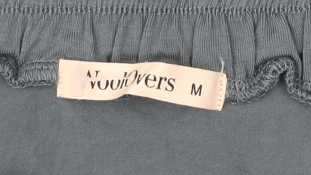 Woolovers Women Blue Midi Straight Skirt M Viscose Elastane