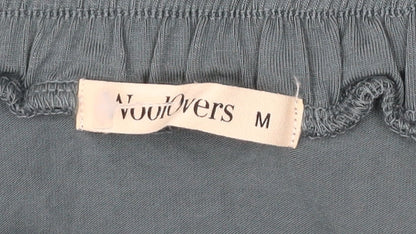 Woolovers Women Blue Midi Straight Skirt M Viscose Elastane