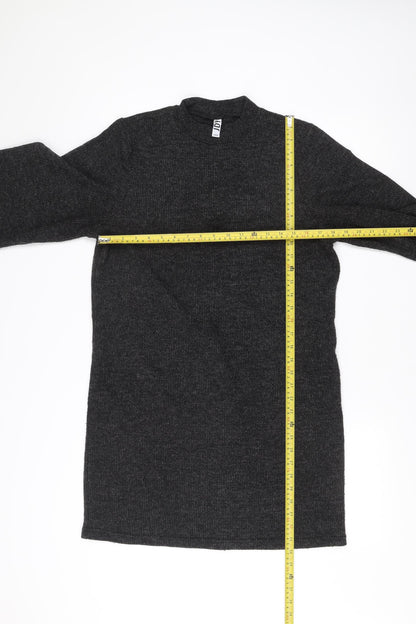 JDY Women’s Black Knit Jumper Dress Size L Long Sleeve Mock Neck