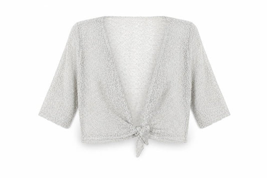 Klass Collection Womens Grey Open Knit Cardigan XL V-Neck 3/4 Sleeve