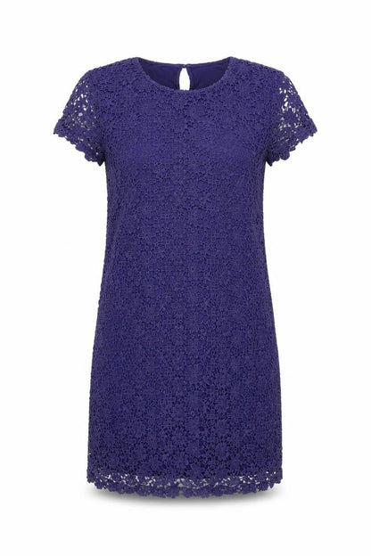 Joules Womens Blue Crochet Lace Shift Dress Size 12