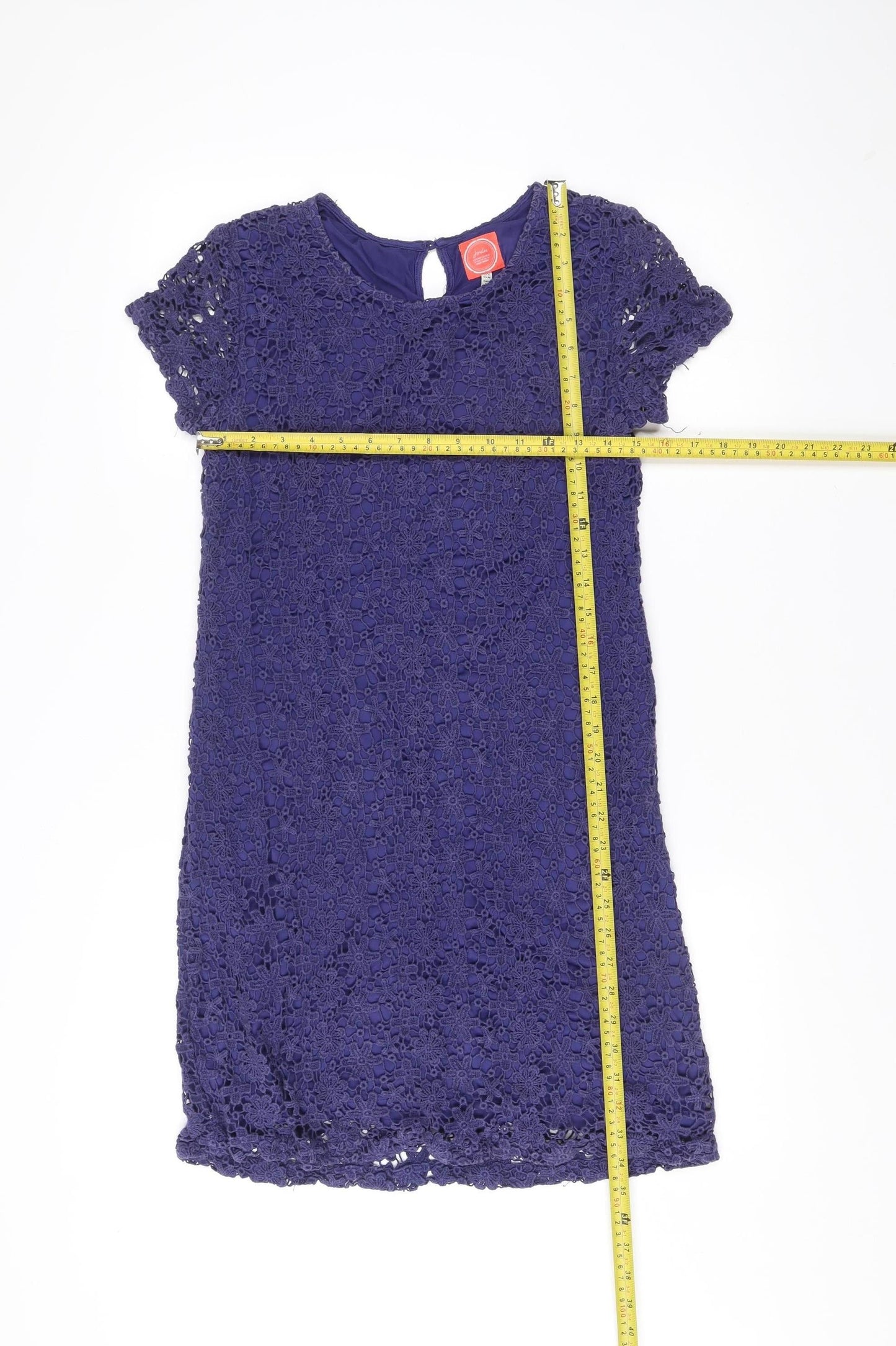 Joules Womens Blue Crochet Lace Shift Dress Size 12