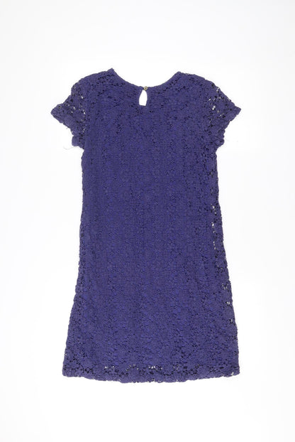 Joules Womens Blue Crochet Lace Shift Dress Size 12