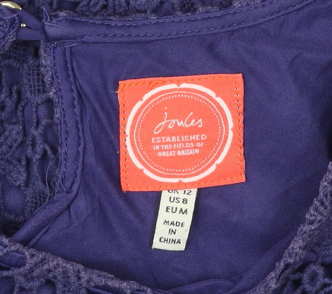 Joules Womens Blue Crochet Lace Shift Dress Size 12