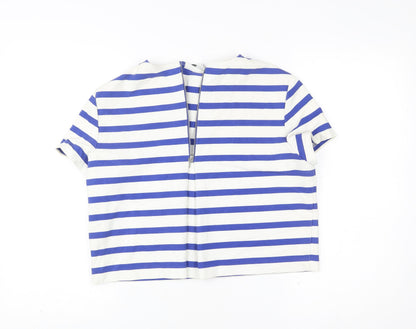 Zara Women’s Blue White Striped Nautical T-Shirt Size L