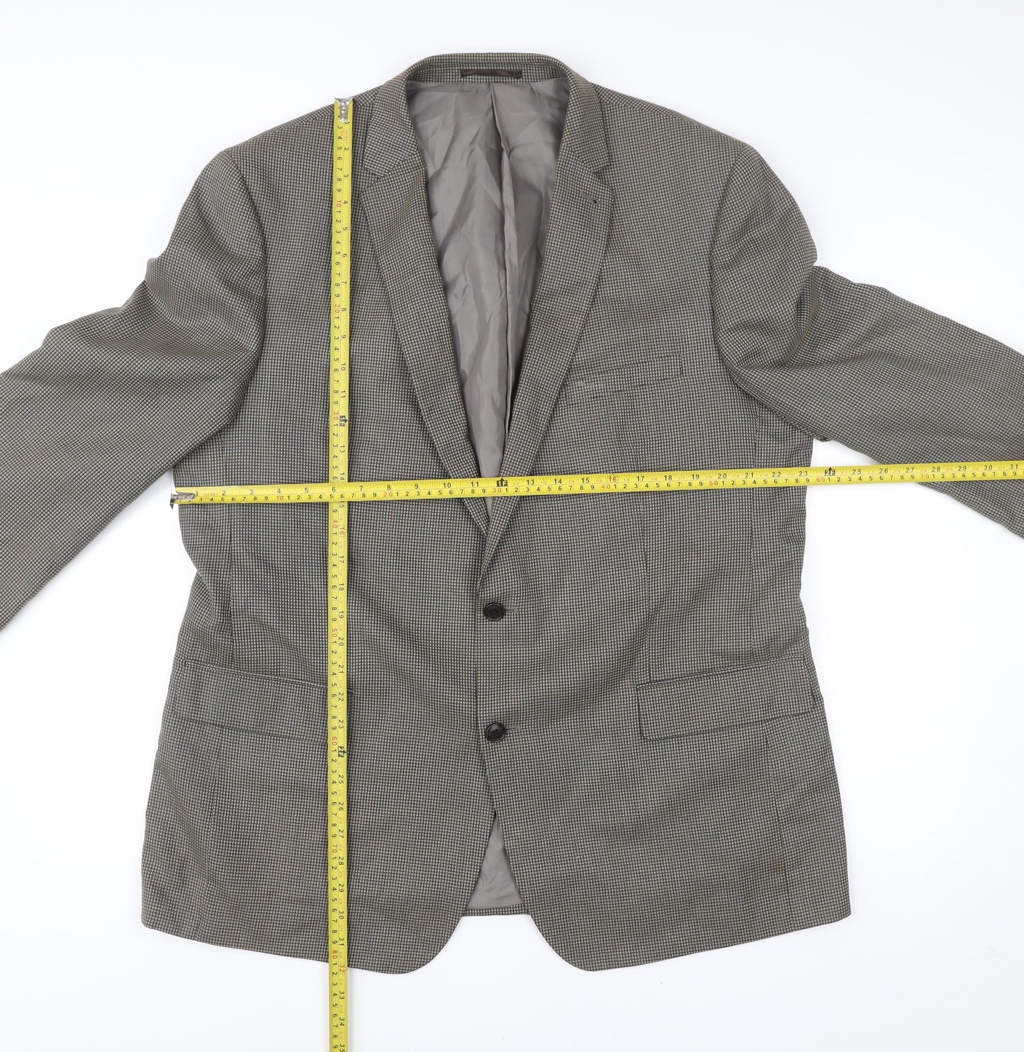 Taylor & Wright Men's Grey 46R Regular Fit Checked Blazer Jacket