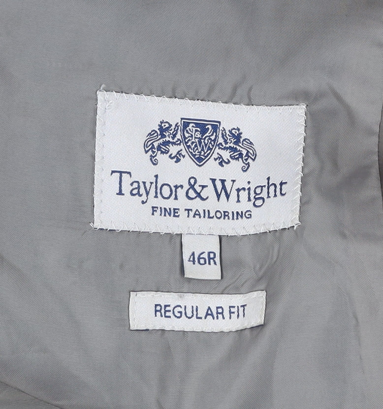 Taylor & Wright Men's Grey 46R Regular Fit Checked Blazer Jacket