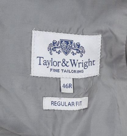 Taylor & Wright Men's Grey 46R Regular Fit Checked Blazer Jacket