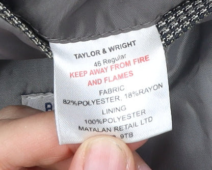 Taylor & Wright Men's Grey 46R Regular Fit Checked Blazer Jacket