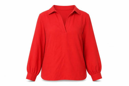 Very Womens Red Long Sleeve Tunic Blouse Size 12 Polyester