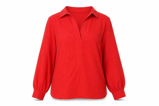 Very Womens Red Long Sleeve Tunic Blouse Size 12 Polyester