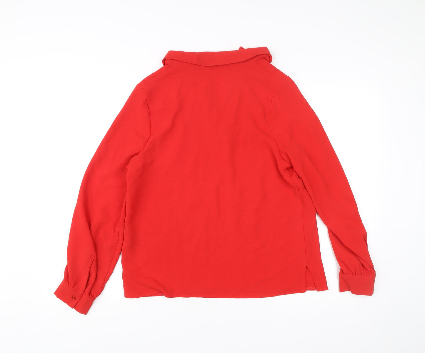 Very Womens Red Long Sleeve Tunic Blouse Size 12 Polyester