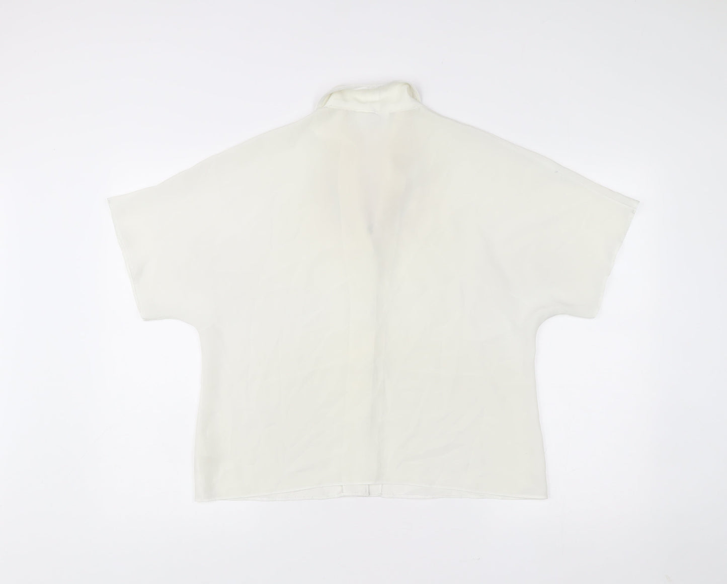 Jamie Oliver Womens Ivory Embroidered Collar Button-Up Blouse Size 14