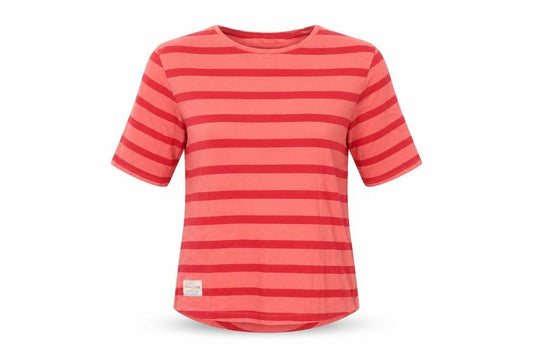 Brakeburn Women’s Red Striped Cotton 3/4 Sleeve Boat Neck T-Shirt Size 10