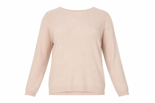 Intuition Womens Beige Jumper Size 12 Crew Neck Long Sleeve Knit