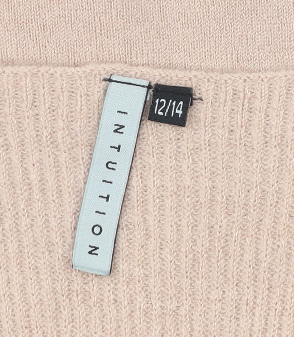 Intuition Womens Beige Jumper Size 12 Crew Neck Long Sleeve Knit