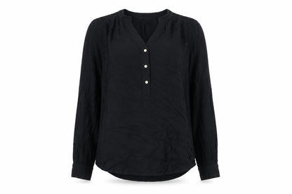 Marks and Spencer Womens Black Viscose Blouse Size 8 Tunic Style