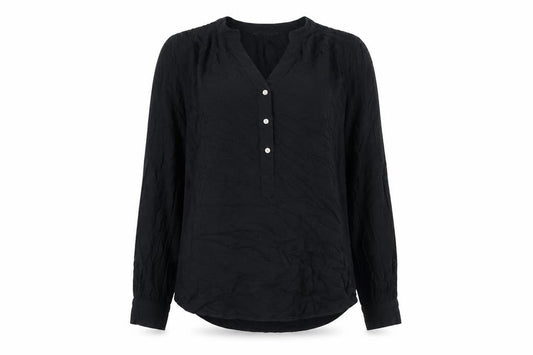 Marks and Spencer Womens Black Viscose Blouse Size 8 Tunic Style