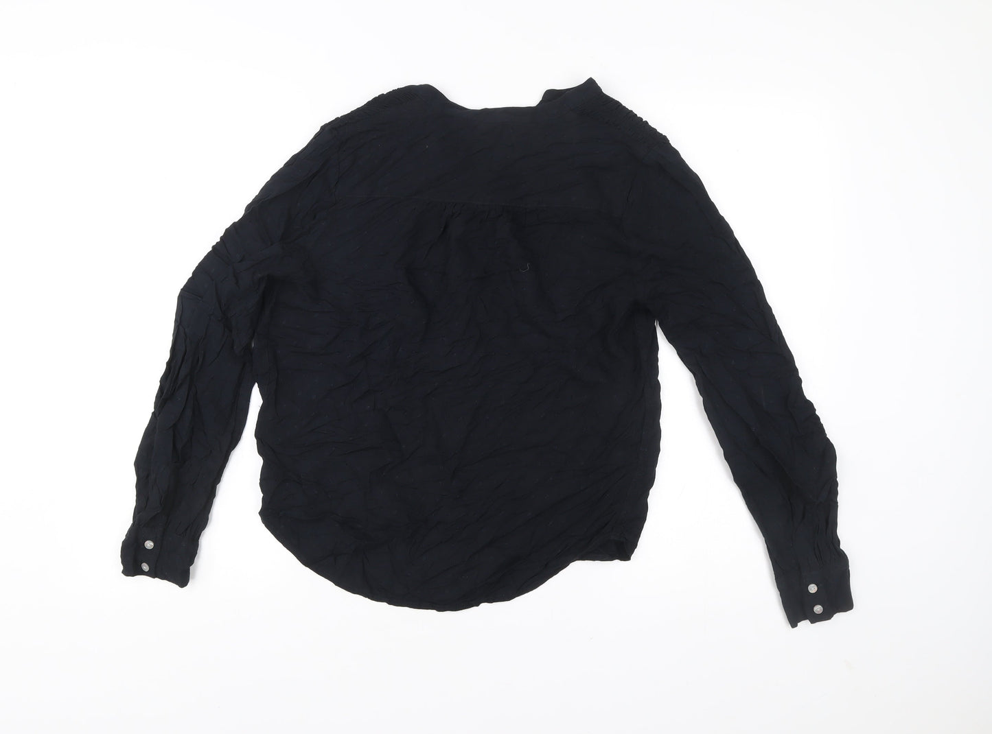 Marks and Spencer Womens Black Viscose Blouse Size 8 Tunic Style