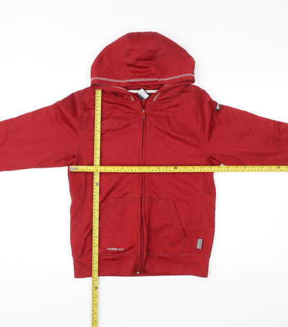 Nike Teens Red Therma-Fit Full Zip Hooded Sports Jacket Size 16