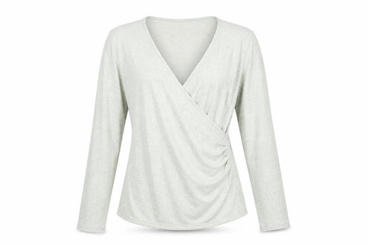 Mauvette Women’s Green Wrap Jumper UK 14 V-Neck Long Sleeve