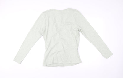 Mauvette Women’s Green Wrap Jumper UK 14 V-Neck Long Sleeve