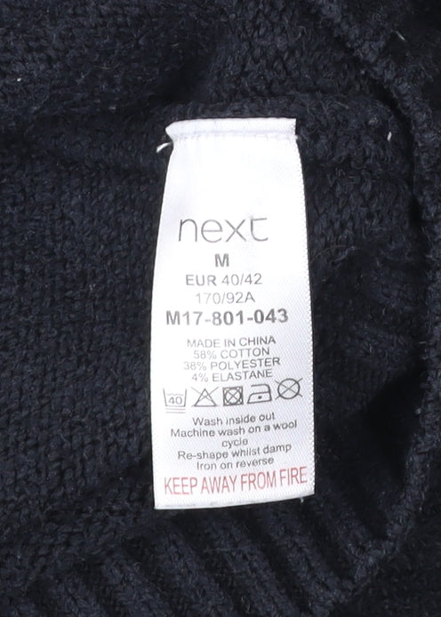 Next Women’s Black White Pullover Jumper M Mock Neck Knit