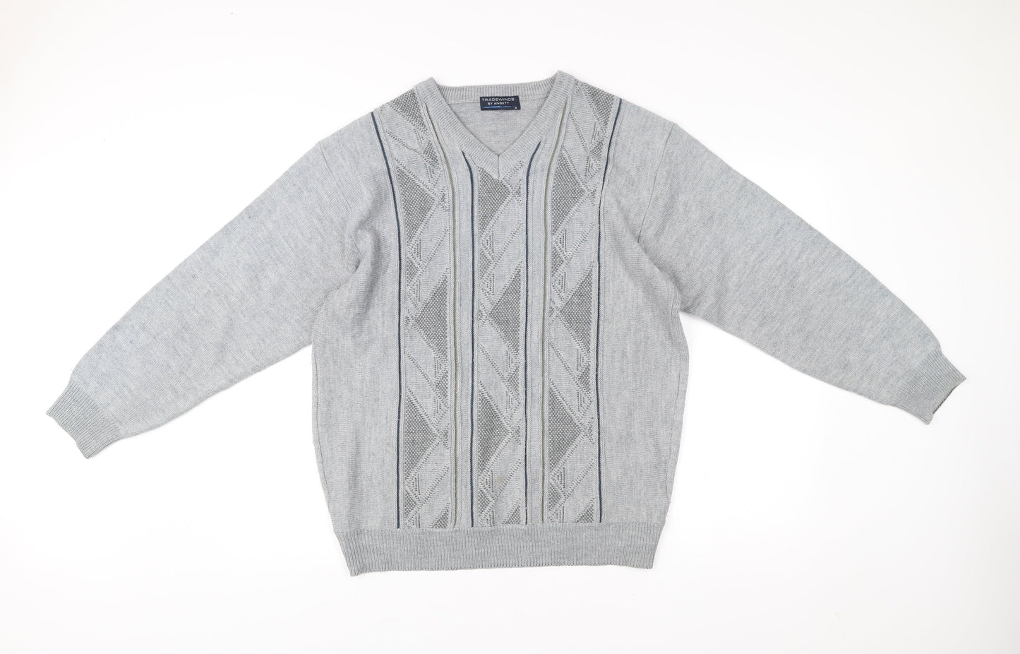 Tradewinds by Ansett Men's Grey XL V-Neck Pullover Jumper