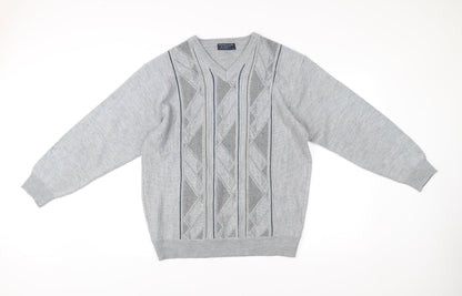 Tradewinds by Ansett Men's Grey XL V-Neck Pullover Jumper