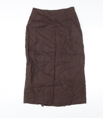 Alex & Co. Women’s Brown Linen Long Pencil Skirt Size 10