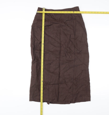 Alex & Co. Women’s Brown Linen Long Pencil Skirt Size 10