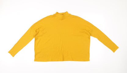 H&M Divided Womens Yellow Mock Neck Jumper Size 12 Relaxed Fit