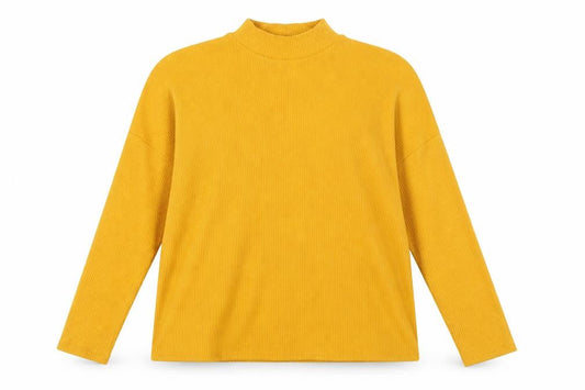 H&M Divided Womens Yellow Mock Neck Jumper Size 12 Relaxed Fit