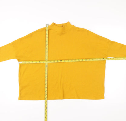 H&M Divided Womens Yellow Mock Neck Jumper Size 12 Relaxed Fit