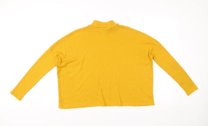 H&M Divided Womens Yellow Mock Neck Jumper Size 12 Relaxed Fit