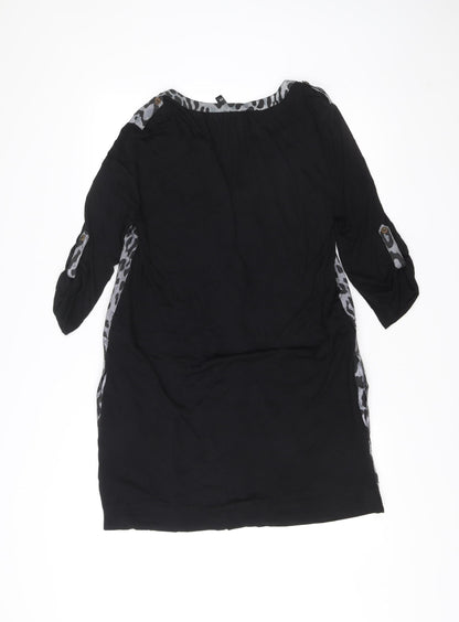 Next Women’s Grey Black Leopard Print Shirt Dress Size 14