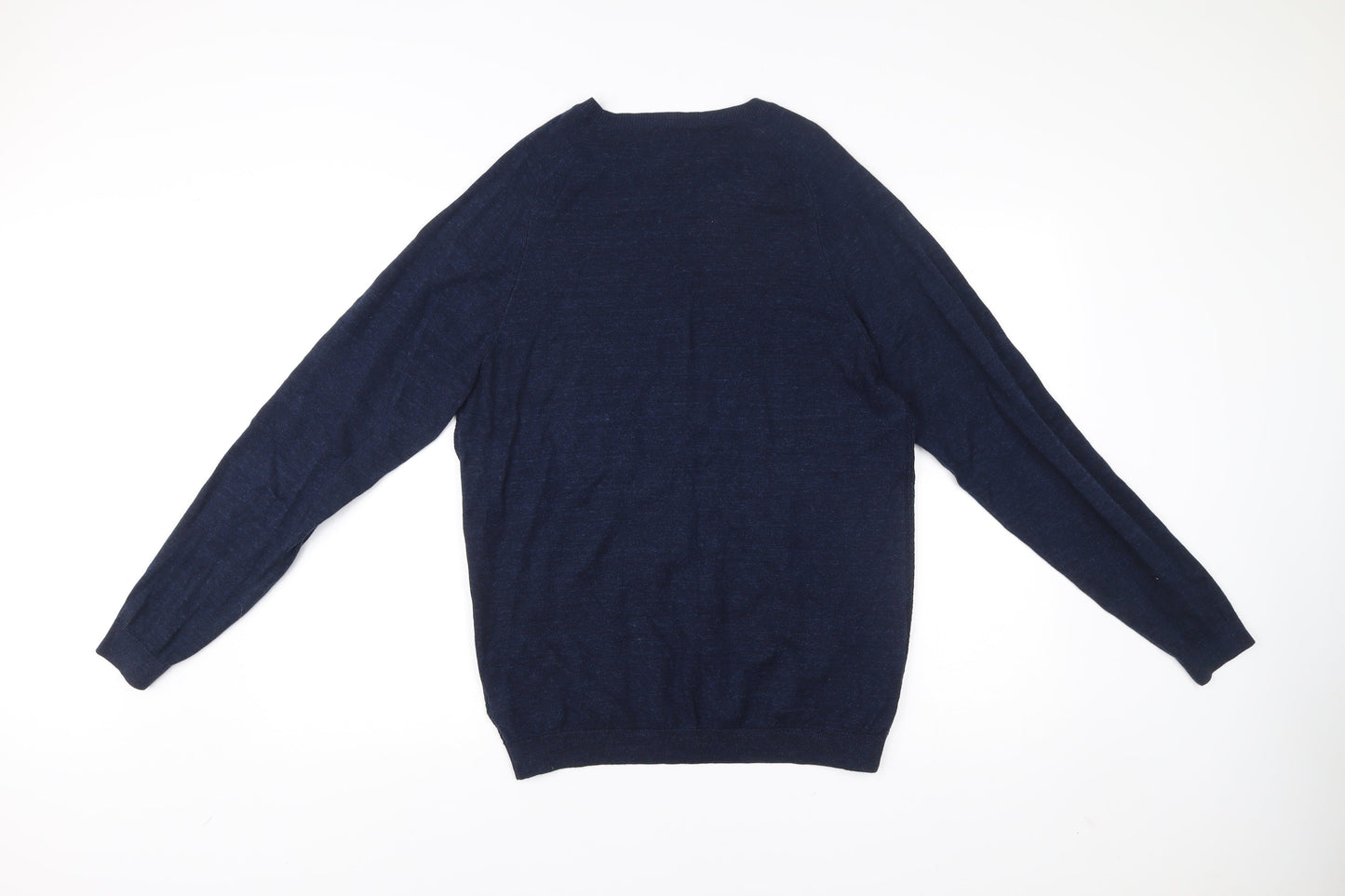 Next Men’s Blue Cotton Blend Pullover Jumper Medium Crew Neck